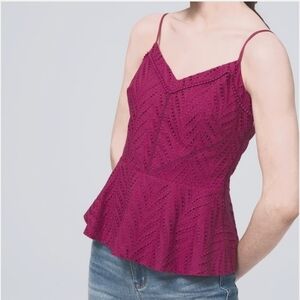 Eyelet pink cami top whbm